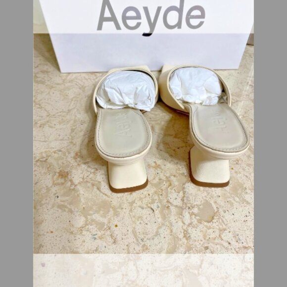 Aeyde NIB ALE Metallic Mule Sandals (Orig.$480) w/tax (Size 7B/37EU) Color-Cream - Picture 6 of 8